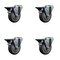Service Caster 4'' Thermo Rubber Wheel Swivel Bolt Hole Caster Set with Posi Lock Brakes, 4PK SCC-BH20S414-TPRB-PLB-4 - alternate 1